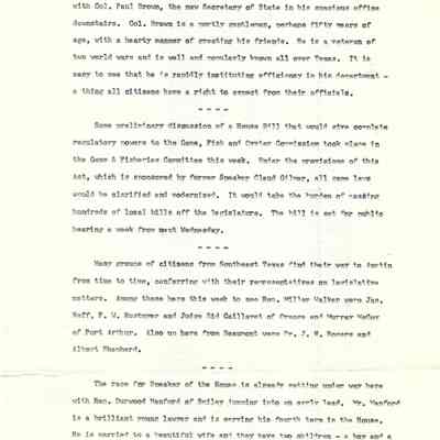 News Article - "Read About Austin" David Read February 6,1947