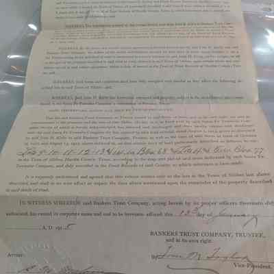 Land deed for lots in Silsbee, TX of John H Kirby January 1915