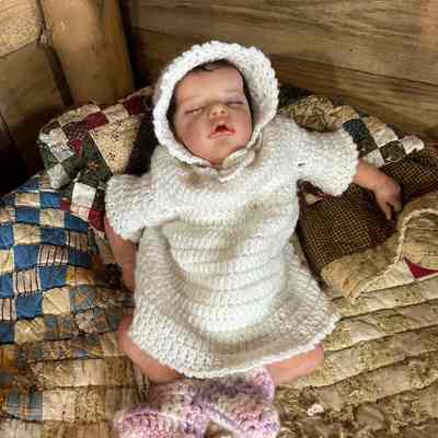 Doll and handmade dress and booties
