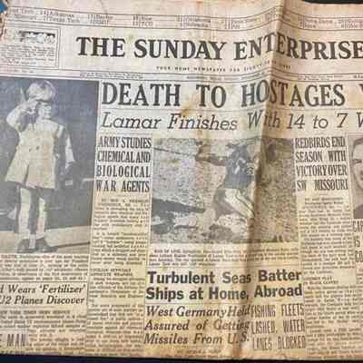 Sunday Enterprise Newspaper Kennedy Kid