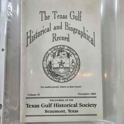 The Texas Gulf Historical and Biographical Record, Volume 41, November 2005