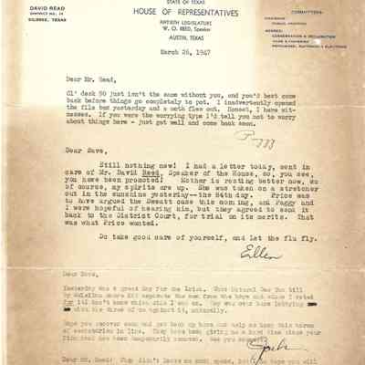 Letter to David Read from Peggy, Ellen, Jack Brooks, and Helen March 26, 1947