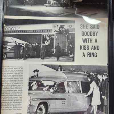 Framed Magazine Photo of John F Kennedy Flight from Dallas, Texas