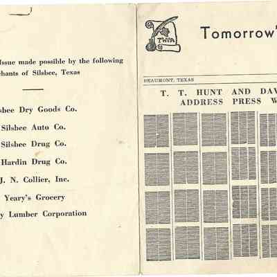 Program Tomorrow's World Convention - David Read Address Press Women October 14, 1947