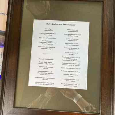 R E Jackson document framed and matted