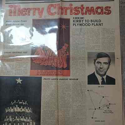 Silsbee Tribune dated Decemer 21, 1972 with article "KIrby to Build Plywood Plant"