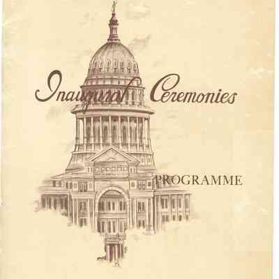 1951 Texas Inaugural Cermonies Programme - David Read Materials
