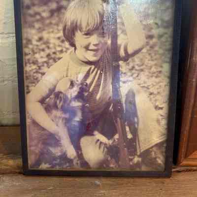 Eason youth with dog and gun