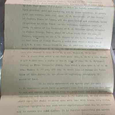 Legal Agreement for sale of Timber by W A Withers and Annie Withers to J P Masterson