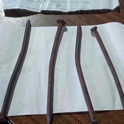 Cast Iron Nails - quantity 4 - note says after 1880