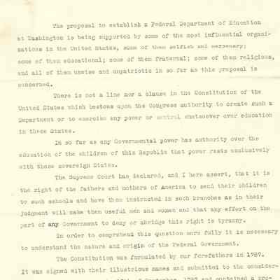 John H Kirby Speech Opposing Federal Department of Education