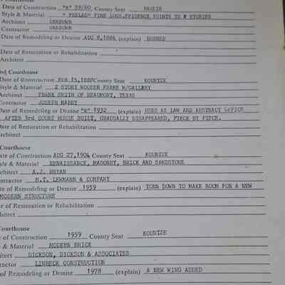 Chronological Survey of County Courthouses July 1985 for Harden County