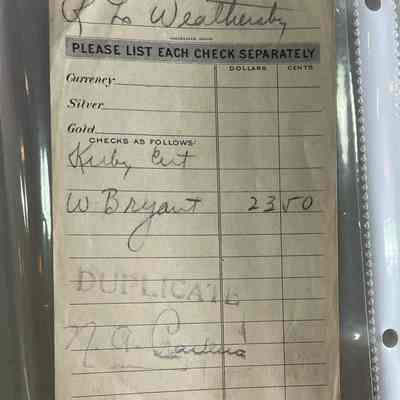 Silsbee State Bank Deposit Slip August 21, 1915