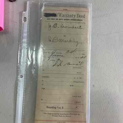 Special warranty deed - J. B. Swindall to C.R Markley