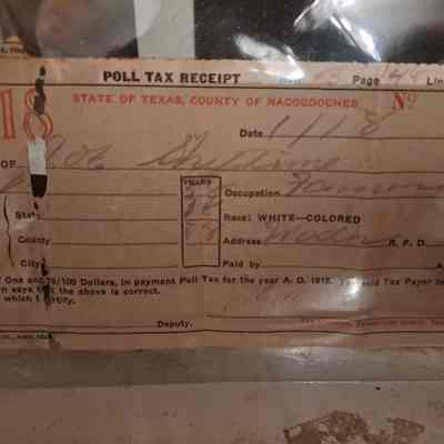 1918 Poll Tax Receipt