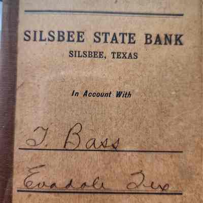 Silsbee State Bank Book for T Bass from Evadale, Texas