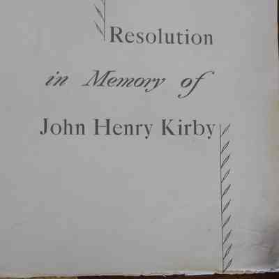 Resolution in Memory of John Henry Kirby