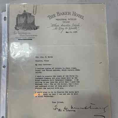Letter to John Kirby from George Armstrong dated 5/21/1934