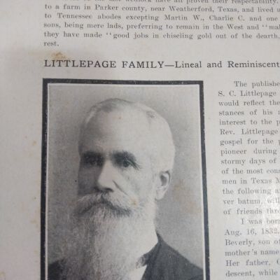 Who's Who in Waco and Cetral Texas - Littlepage Family - book dated 1912