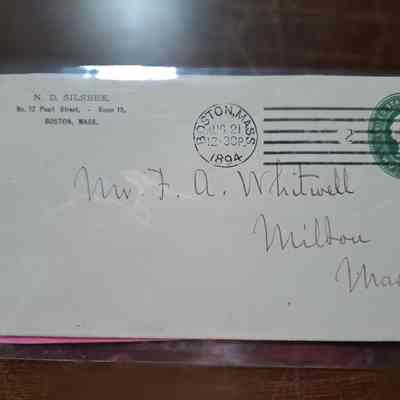 Envelope from Nathaniel Silsbee to F A Whitwell