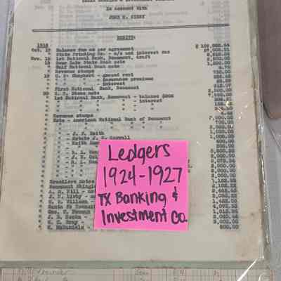 1924 - 1927 Ledgers Texas Banking and Investment Co. - John H. Kirby Accounts