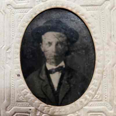 Tin Type Man in Suit with Hat