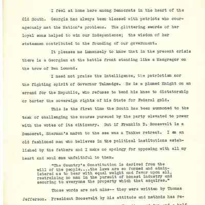 John H Kirby Speech given to Democrats in Georgia