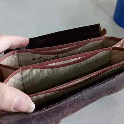 Leather pouch owned by E.E. Yoksh used in railroad work