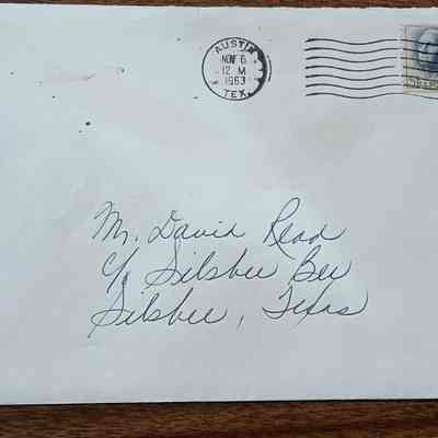 Envelope to David Read from The State Democratic Executive Committee, 1010 Lavaca, Austin TX - Postmarked November 6, 1963