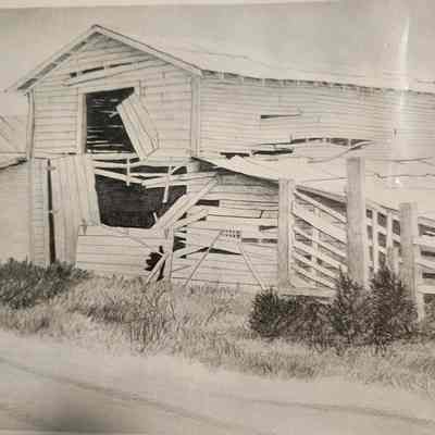 Drawing of Old Barn by D Wham 1971