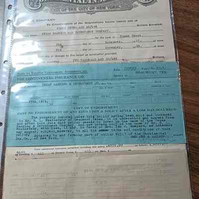 Fire Policy - $2000 dated November 7, 1917 to R.L. Weathersby for property in favor of Ida H. Shepard