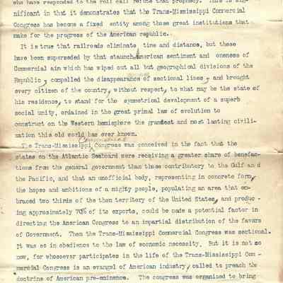 John H Kirby Address to the Trans-Mississippi Commercial Congress in Seattle, Washington August 15, 1903