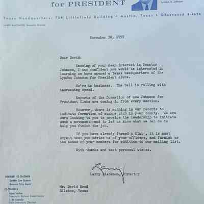 Letter to David Read from Larry Blackmon, Director