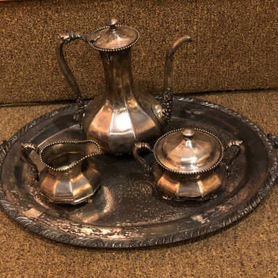Silver Tray with Tea Service