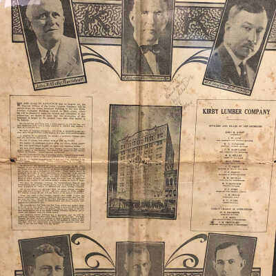 Newspaper article from The Houston Press: Lumber Company Building
