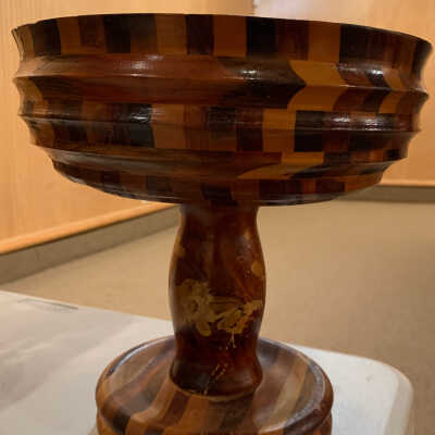 Handmade Wooden Bowl on a Pedestal made by Gilbert Dominguez