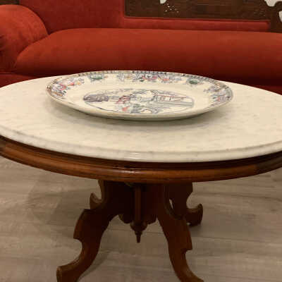 Vintage Victorian Style Marble Top Coffee Table