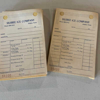 Silsbee Ice Company Receipt Pads