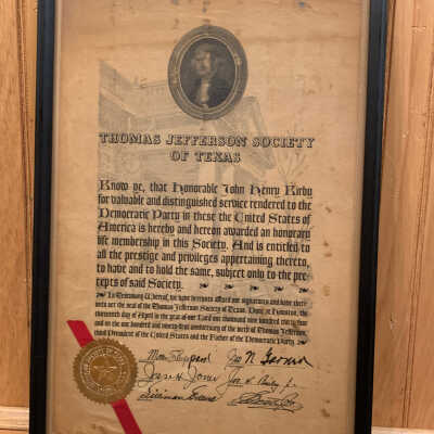 Framed Distinguished Service Award