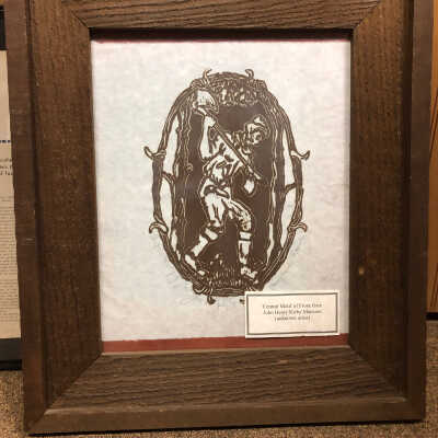 Framed replica: Central Motif of Front Gate at John Henry Kirby Mansion