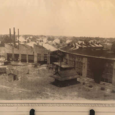 Copy of a photo: Railroad Roundhouse in Silsbee, Tx.