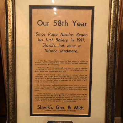 Framed article: 58th Year of Slavik’s Gro. & Mkt.