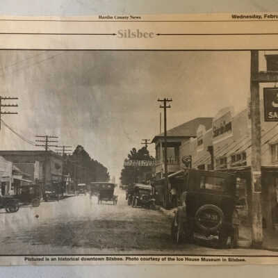 News article: Hardin County News - picture historical downtown Silsbee - February 23, 2005