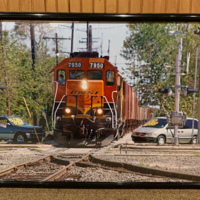 Framed Photo of a BNSF Train Engine #7950