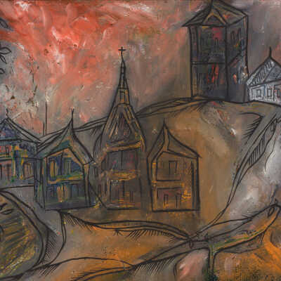 Untitled (Evening Landscape with Church)