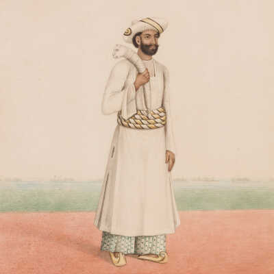 Company School Illustration: Sotaburdar (Figure carrying a tiger headed mace)