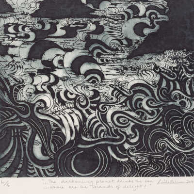 Untitled (The darkening planet drinks the sun... where are the islands of delight...)