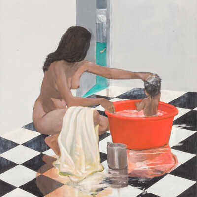 Untitled (Rukhsana bathing child)