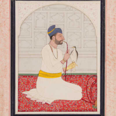 A kneeling portrait of a Sikh Nobleman