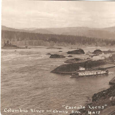 Postcard, Cascade Locks and Canal